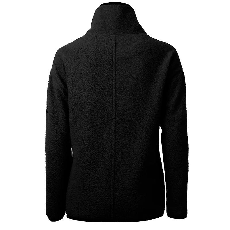 Women's Cutter & Buck Black Detroit Lions Cascade Eco Sherpa Fleece Half-Zip Jacket