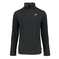 Sweat-shirt à col cheminée raglan recyclé pour femme Cutter & Buck Black Detroit Lions Coastline Epic Comfort Eco