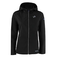 Veste à capuche entièrement zippée en softshell recyclée Evoke Eco pour femme, noire, des Detroit Lions, Cutter & Buck