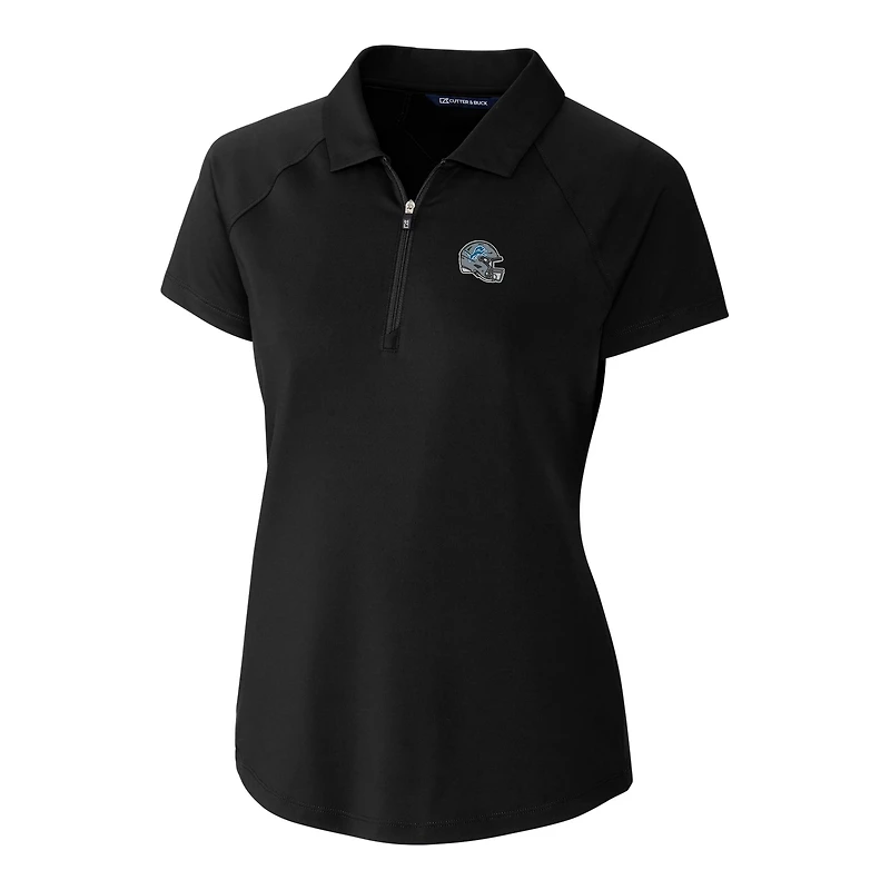 Polo extensible DryTec Forge pour femme, noir, avec logo casque des Lions de Detroit, Cutter & Buck