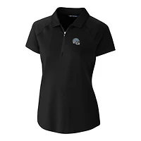 Polo extensible DryTec Forge pour femme, noir, avec logo casque des Lions de Detroit, Cutter & Buck