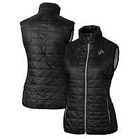 Women's Cutter & Buck Cream Detroit Lions Rainier PrimaLoft Eco Insulated Full-Zip Puffer Vest