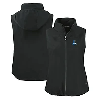 Gilet zippé intégral écologique rétro des Detroit Lions pour femme Cutter & Buck Black