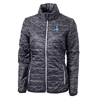 Doudoune zippée intégrale pour femme avec logo rétro Rainier PrimaLoft imprimé des Detroit Lions, noire, Cutter & Buck
