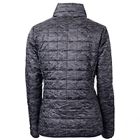 Doudoune zippée intégrale pour femme avec logo rétro Rainier PrimaLoft imprimé des Detroit Lions, noire, Cutter & Buck