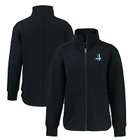 Veste zippée intégrale recyclée avec logo rétro Roam des Detroit Lions pour femme, noire, Cutter & Buck