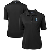 Women's Cutter & Buck Black Detroit Lions Throwback Logo Virtue Eco Pique Recycled Polo