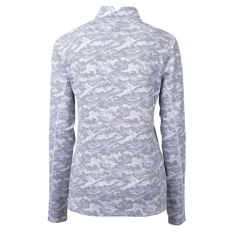Pull-over à fermeture éclair quart de tour pour femme, couleur charbon, avec logo rétro des Lions Detroit, Cutter & Buck