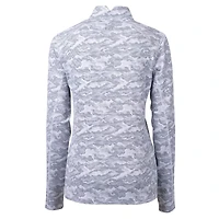 Pull-over à fermeture éclair quart de tour pour femme, couleur charbon, avec logo rétro des Lions Detroit, Cutter & Buck