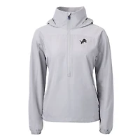 Women's Cutter & Buck Gray Detroit Lions Charter Eco Recycled Half-Zip Hoodie Anorak Jacket