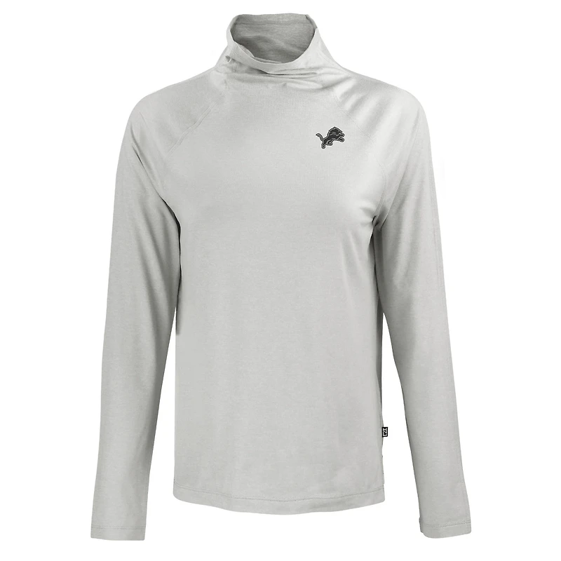 Sweat-shirt à col cheminée recyclé Coastline Epic Comfort Eco pour femme, gris, Cutter & Buck, Detroit Lions
