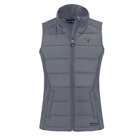 gilet hybride Evoke en softshell recyclé entièrement zippé pour femme, coupe-vent et gris Detroit Lions