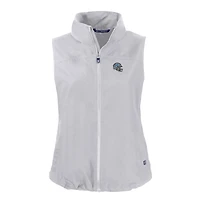 Gilet zippé entièrement recyclé pour femme, gris, avec logo du casque des Lions de Detroit, Cutter & Buck, Charter Eco