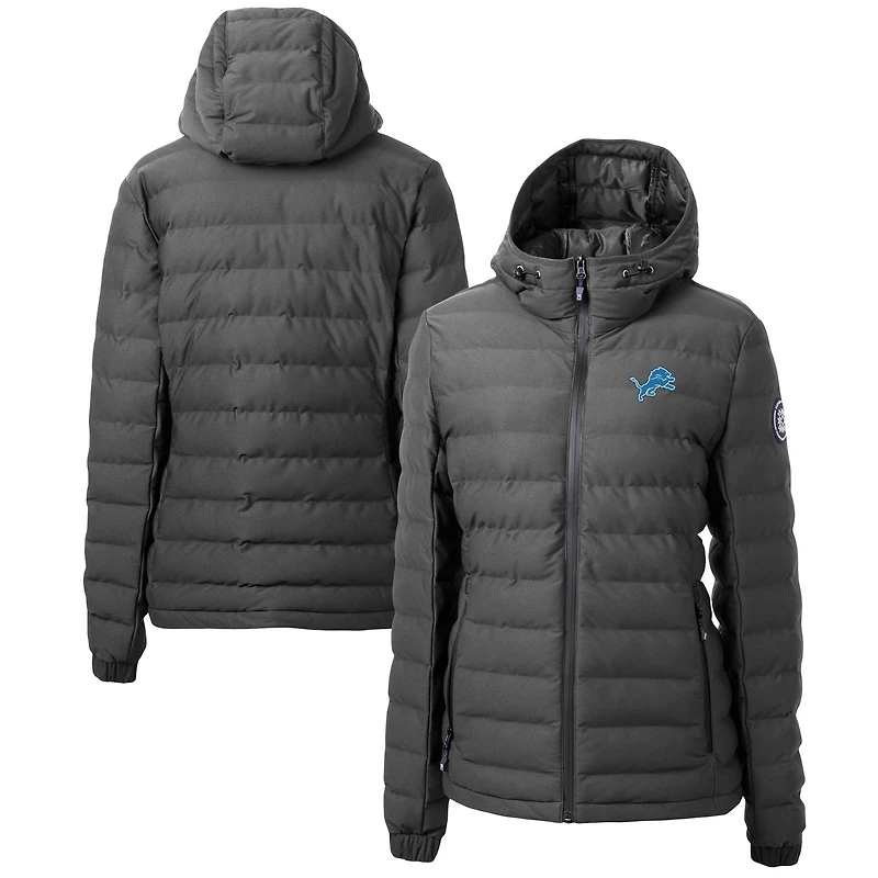 Women's Cutter & Buck  Gray Detroit Lions Mission Ridge Repreve Eco Insulated Full-Zip Puffer Jacket