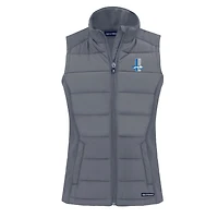 Gilet hybride à fermeture éclair intégrale recyclée et softshell Evoke pour femme, gris, des Detroit Lions, Cutter & Buck