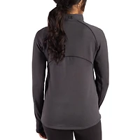 Women's Cutter & Buck Heather Black Detroit Lions Peshastin Fleece Recycled Raglan Full-Zip Jacket