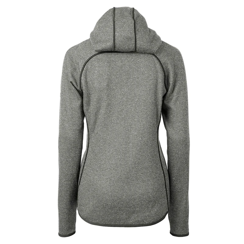 Women's Cutter & Buck Heather Gray Detroit Lions Throwback Logo Mainsail Full-Zip Jacket
