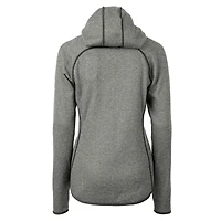 Women's Cutter & Buck Heather Gray Detroit Lions Throwback Logo Mainsail Full-Zip Jacket