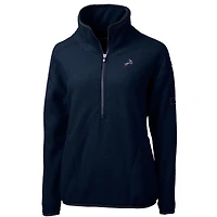 Veste polaire demi-zippée en sherpa écologique Americana Cascade pour femme, bleu marine, Cutter & Buck