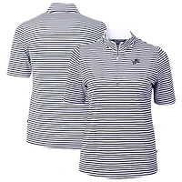 Polo recyclé à rayures DryTec Virtue Eco Pique pour femme, bleu marine, des Detroit Lions, Cutter & Buck
