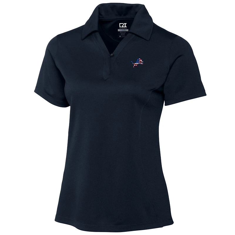 Women's Cutter & Buck Navy Detroit Lions Genre DryTec Textured Polo