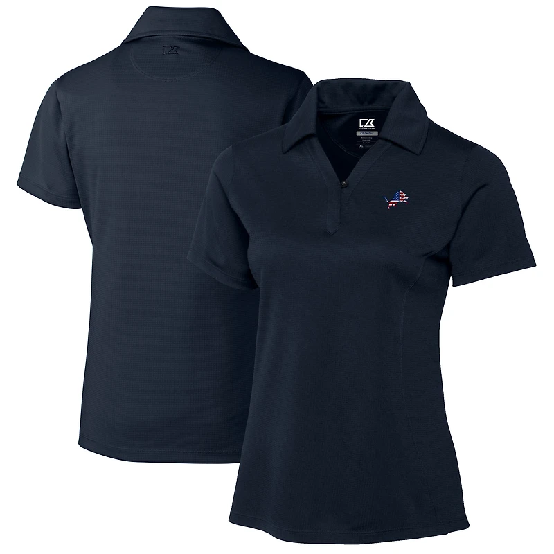 Polo texturé DryTec bleu marine pour femme Cutter & Buck Detroit Lions