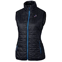 Gilet matelassé entièrement zippé PrimaLoft Eco pour femme, bleu marine, des Detroit Lions, Cutter & Buck