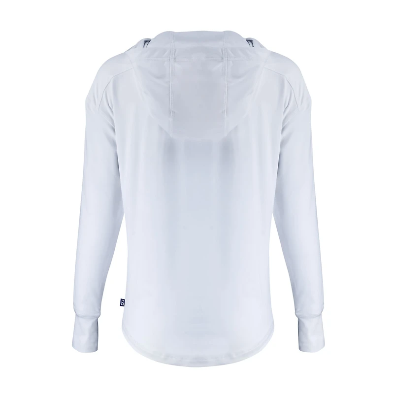 Sweat à capuche demi-zippé écologique Daybreak des Detroit Lions pour femme, blanc, Cutter & Buck