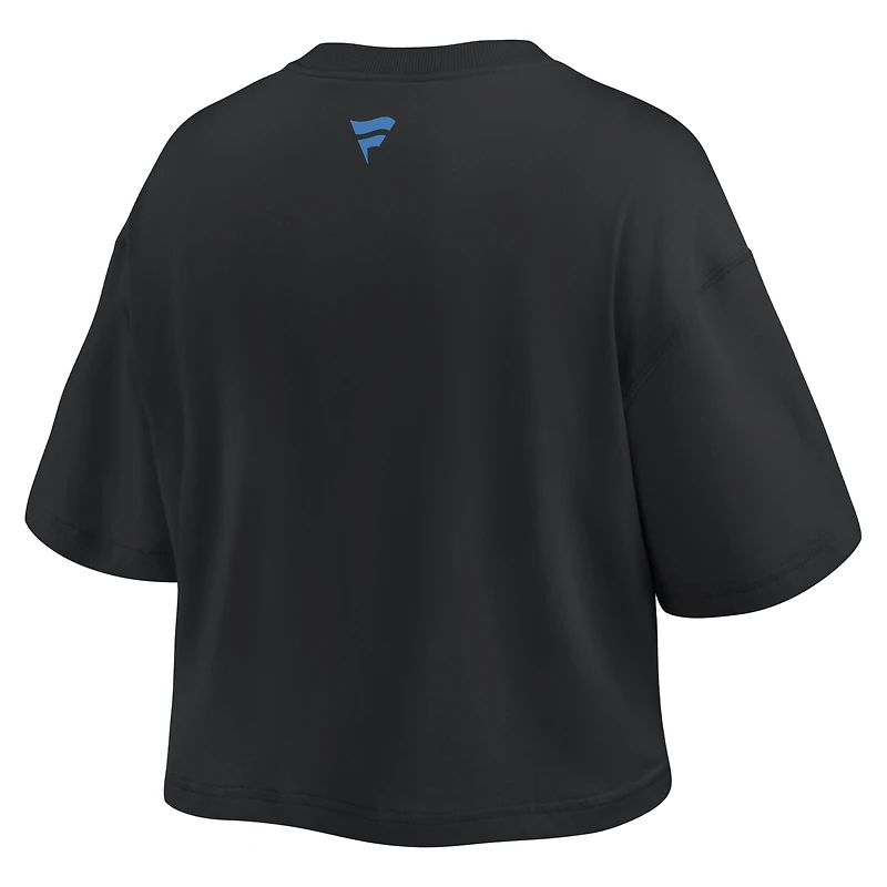 Women's Fanatics Black Detroit Lions Americana Cropped T-Shirt