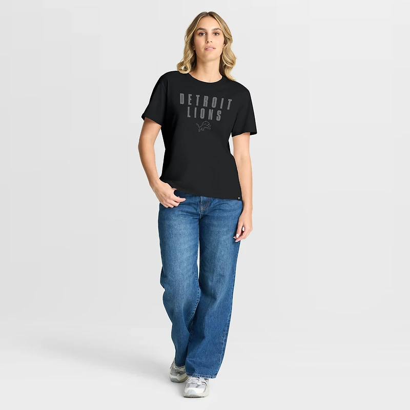 Women's Fanatics Black Detroit Lions Blackout Kneel Down Legacy T-Shirt