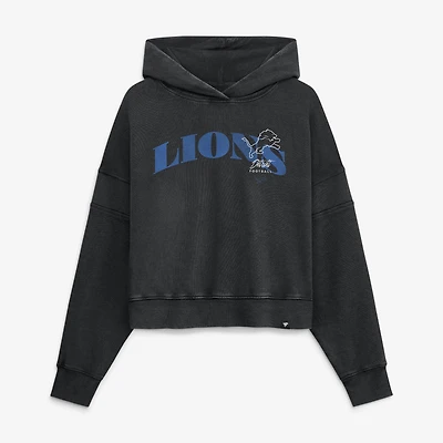 Women's Fanatics Black Detroit Lions Counter Run Pullover Hoodie