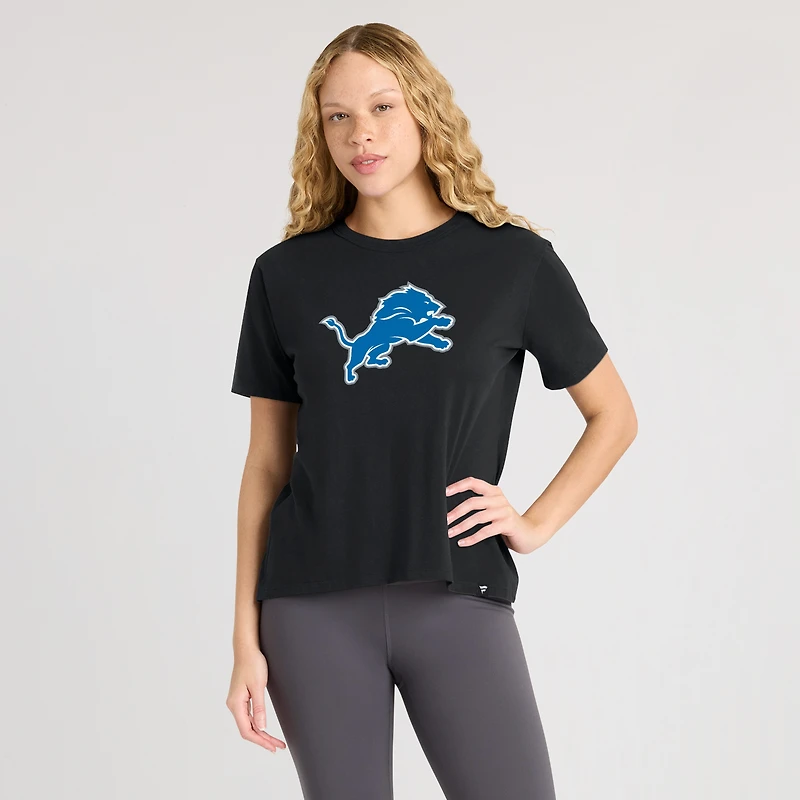 T-shirt Fanatics noir pour femmes Detroit Lions Essential Legacy