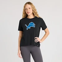 T-shirt Fanatics noir pour femmes Detroit Lions Essential Legacy