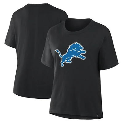 Women's Fanatics Black Detroit Lions Essential Legacy T-Shirt