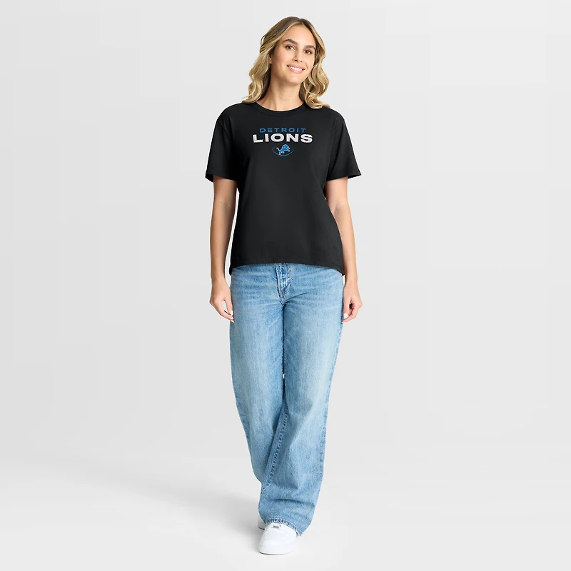 Women's Fanatics Black Detroit Lions Fade Legacy T-Shirt