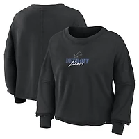 Haut oversize à manches longues et coupe carrée Detroit Lions noir pour femme (Fanatics)