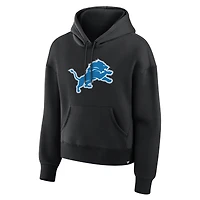 Women's Fanatics Black Detroit Lions Relaxed High Hip Essential Legacy Hoodie