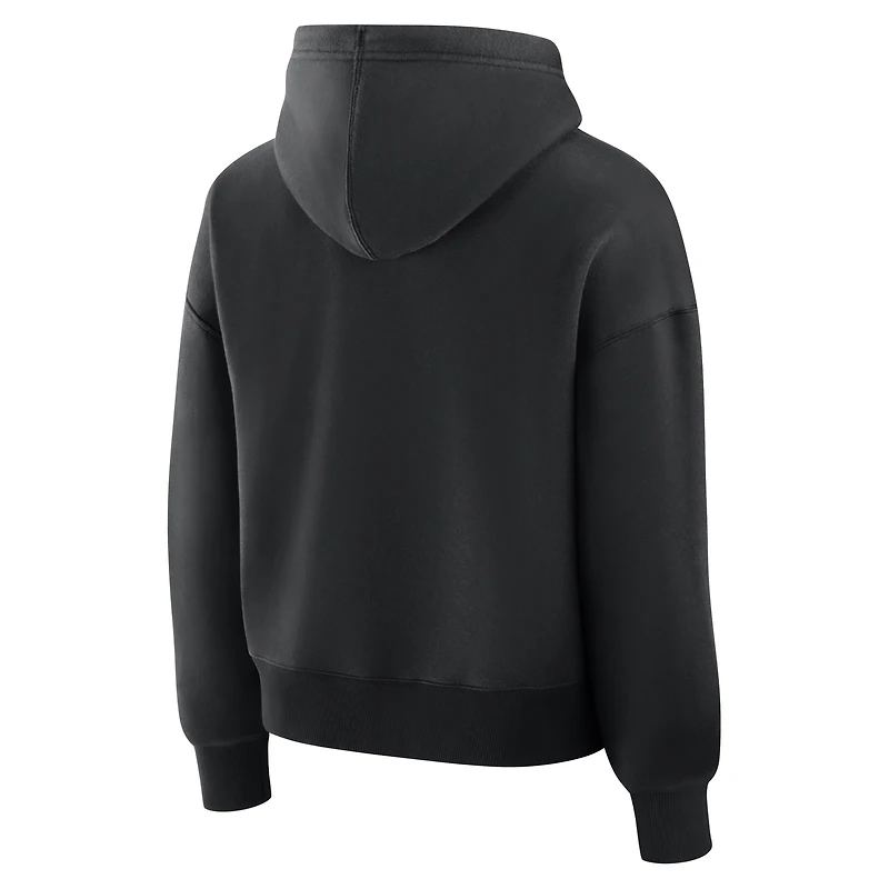Women's Fanatics Black Detroit Lions Relaxed High Hip Essential Legacy Hoodie