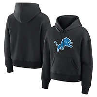Sweat à capuche Fanatics Black Detroit Lions pour femme, coupe décontractée, taille haute, modèle Essential Legacy