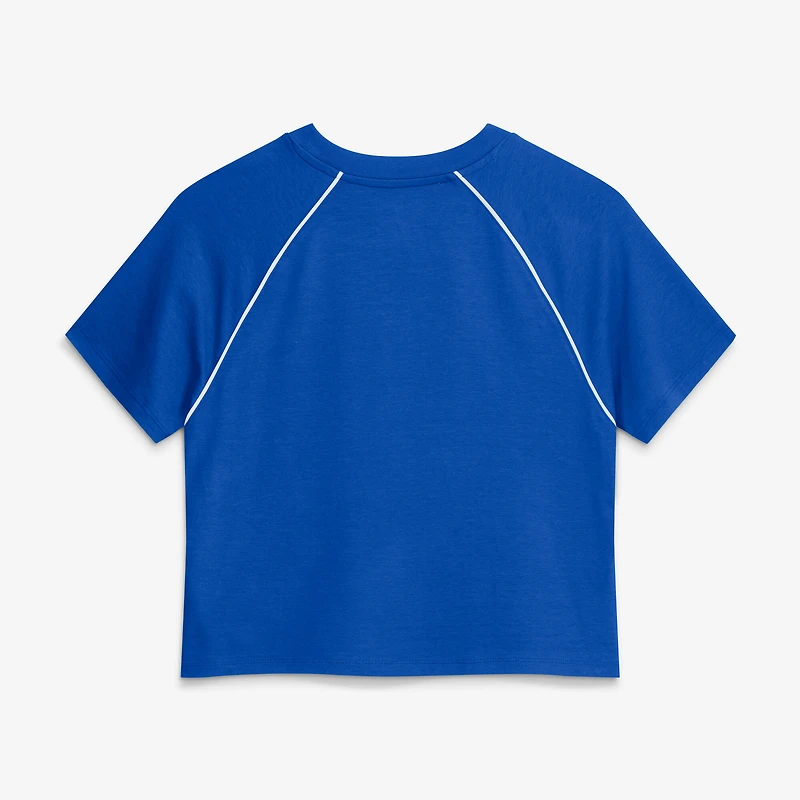 Haut court raglan tri-blend bleu Detroit Lions pour femme (Fanatics)