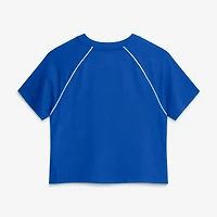 Haut court raglan tri-blend bleu Detroit Lions pour femme (Fanatics)