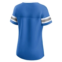 T-shirt à lacets Original State Fanatics pour femmes, bleu, Detroit Lions
