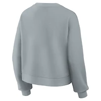 Women's Fanatics Blue Detroit Lions Oversized Clutch Tri-Blend Sweatshirt