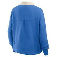 T-shirt thermique surdimensionné à manches longues bleu Detroit Lions pour femme