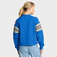 Pull surdimensionné à col montant Fanatics bleu Detroit Lions pour femme