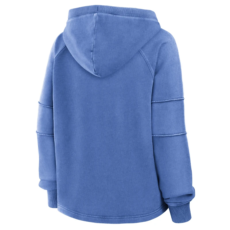 Women's Fanatics Blue Detroit Lions Oversized Raglan Gridiron Hoodie