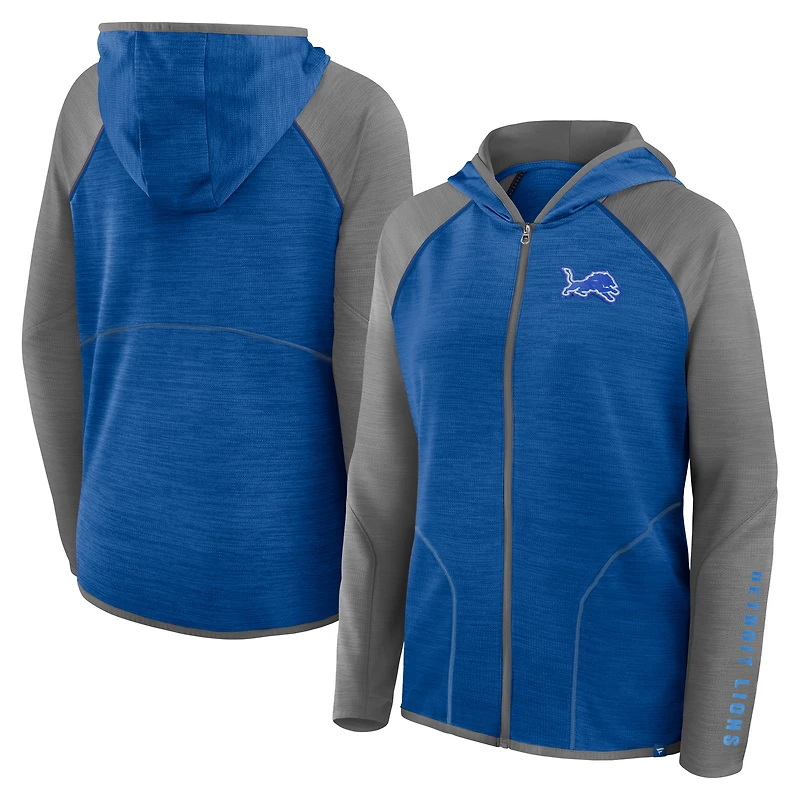 Sweat à capuche zippé bleu taille plus pour femme Fanatics Detroit Lions
