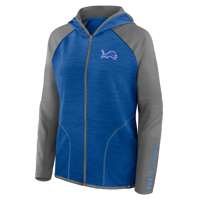 Women's Fanatics Blue Detroit Lions Plus End Around Pass Full-Zip Hoodie