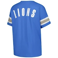 T-shirt à col cranté Redzone bleu Fanatics pour femme, grande taille, des Lions de Detroit