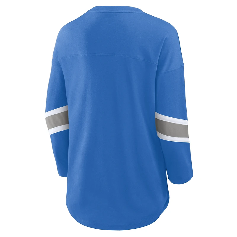 Women's Fanatics  Blue Detroit Lions Redzone 3/4-Sleeve T-Shirt